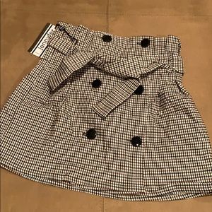 tie plaid button up skirt
